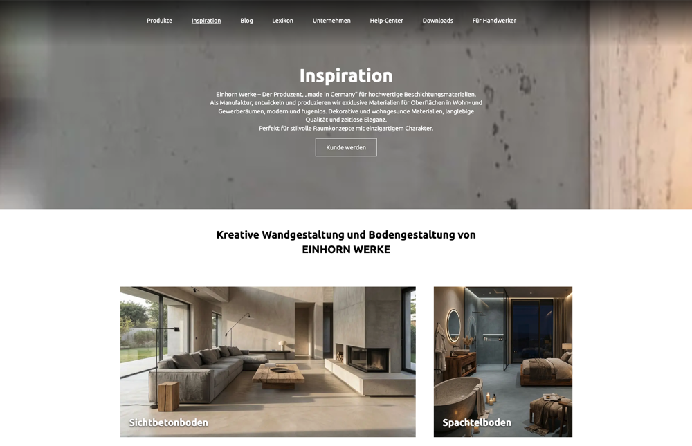 Einhornwerke Premium-Plattform — Website