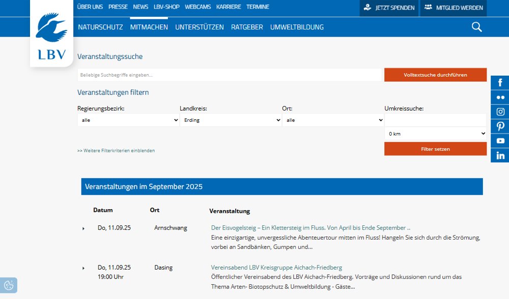 Veranstaltungssuche