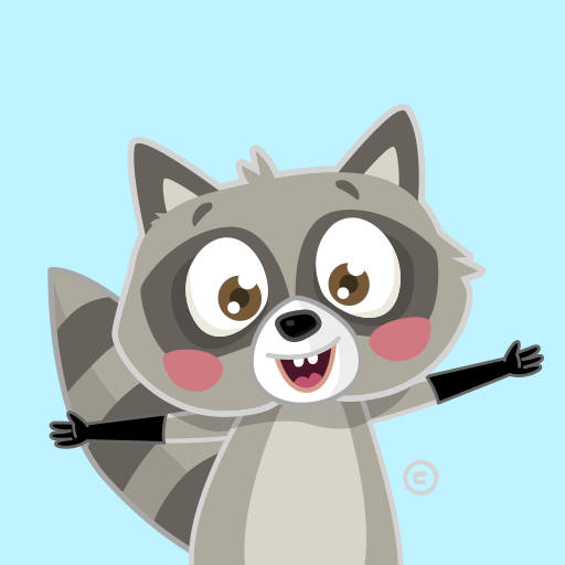 Luuki App-Icon — Waschbär-Maskottchen