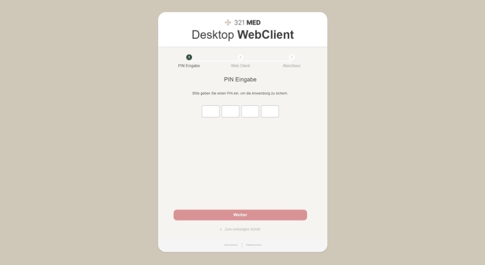 PIN-gesicherter Web Client