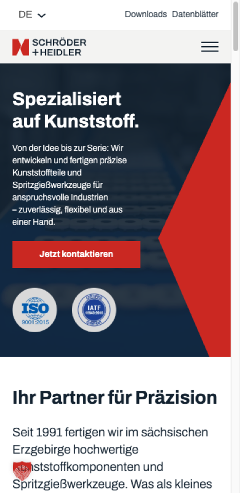 schroeder-heidler.de — Startseite mobil (responsive)