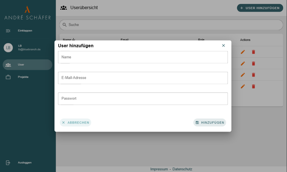 Textfreigabe-Tool — Nutzer und Rollen verwalten