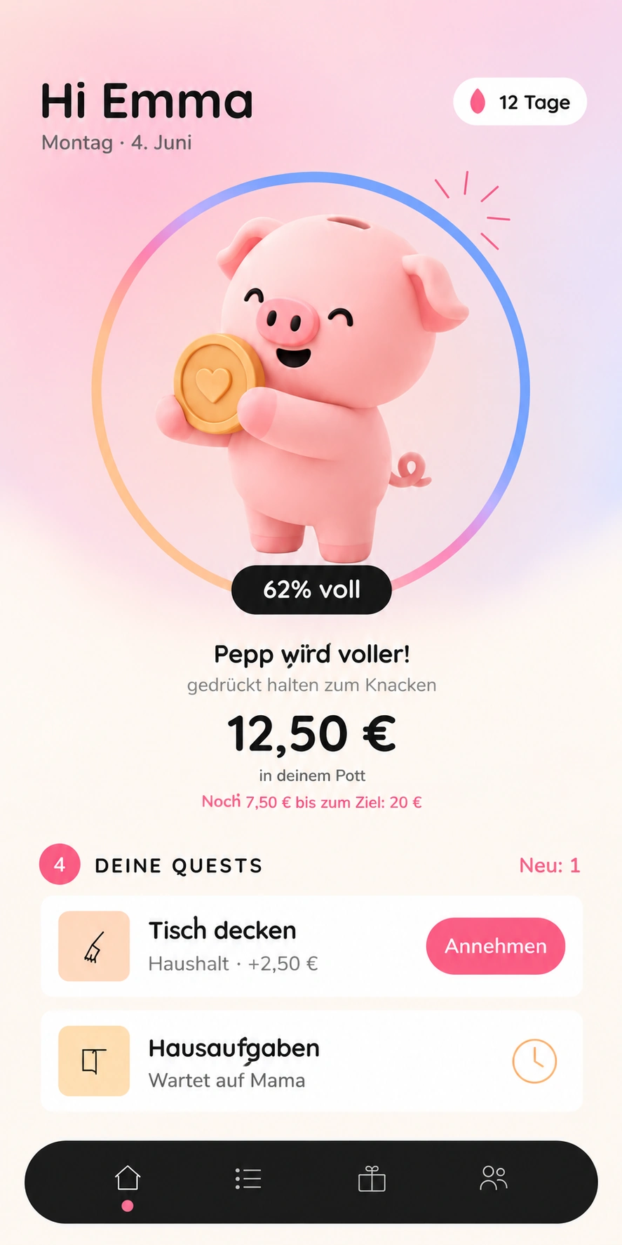 Pepp — App-Ansicht