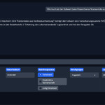 Ein Chatbot-Fenster zeigt Finanzinformationen an, basierend auf einem Kundendaten-Eingabebereich von BlueBranch GmbH.